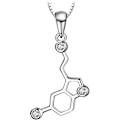 Miniatyrbillede 1 af 5: Serotonin Molekyle 0,2ct Kubisk Zirkonia Vedhæng Halskæde 925 Sterling Sølv 18 Lmell Gave