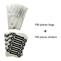 Miniatyrbillede 3 af 4: 100 stk. Gennemsigtige Plastik Cookieposer med 100 stk. Håndlavede Stickers til Cookies, Kage, Toast, Brød