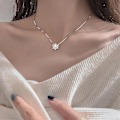 Miniatyrbild 2 av 4: Halsband med kristall-snöflinga för kvinnor, kubisk zirkon, smycke, present