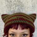 Miniatyrbilde 4 av 5: Heklede Huer til Kvinner Katt Beanie Vintage Beanie Damehatt