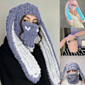 Miniatyrbillede 3 af 5: Kaninøre Balaclava Halloween Balaclava Lang Kaninøre Hat Beanie Hat