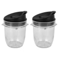 Miniatyrbillede 1 af 5: Saftpresser Tilbehør Kop Låg Til Ninja Saftpresser Til Nutri Ninja 12oz Kop 12 Ounce Blenderkrukke 2 Pak