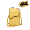 Miniatyrbillede 1 af 5: Lille Læder Skuldertaske, Crossbody Taske Mobil Tegnebog Tegnebog Damer Letvægts Crossbody Taske Yellow
