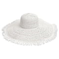 Miniatyrbilde 1 av 5: Unisex Sommerstrandhatt i Straw Weaving for Dame - Jazz Pustende Hatt med Bred Bremm White