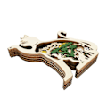Miniatyrbilde 5 av 5: Kattunge Dekorasjon Dyr Tre Kattunge Statue Og Statue Hjem Dekorasjon Flere Lag Kattunge Silhuett Og Skulptur, Hylle Bord Og Skrivebord Kattunge Dekor