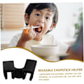Miniatyrbillede 7 af 8: Begynder Spisepinde Trænere 10 stk Genanvendelige Spisepinde Holder Clips Sort