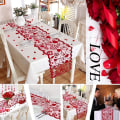 Miniatyrbilde 2 av 2: Valentinsdag Bordløper Rød Kjærlighet Bordløper 33x183cm Bordduk Bryllupsdekorasjon