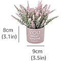 Miniatyrbillede 2 af 5: Kunstig Lavendel med Keramik Blomsterpotte, Små Pottede Dekorationer, Velegnet til Kontor