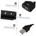 Miniatyrbillede 3 af 8: USB Hub 4-port USB-udvidelsesenhed til computere, bærbare computere, tablets, kompakt letvægts USB 2.0-udvider