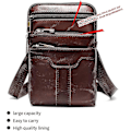 Miniatyrbillede 3 af 5: Mænds Læder Mobiltelefon Crossbody Tasker, Mobiltelefon Bæltepose, 6,5\" Lille