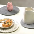 Miniatyrbillede 3 af 4: Grydeunderlagssæt Trivet Sæt 100% Bomuldstråd 7 Tommer Grå