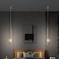 Pikkukuva 3 / 5: 20 cm LED-riipusvalaisin, yksinkertainen muotoilu, kristalli, kupari, messinki, skandinaavinen