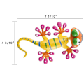 Miniatyrbillede 2 af 5: Metal Gecko Udendørs Vægskulptur, 4 Pak Lizard Vægskulpturer Og Statuer