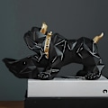 Miniatyrbillede 2 af 5: Hunde Statue Syntetisk Harpiks Nøgleopbevaringsboks Bulldog Hjem Decor Grå