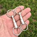 Miniatyrbillede 3 af 5: Aftagelige Pull Apart Hurtigudløsnings Nøgleringe To Split Ringe (sølv) (3 stk)