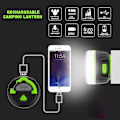 Miniatyrbillede 4 af 5: 2 i 1 Opladeligt Campinglygte og 5200mah Powerbank Oplader - IP65 Vandafvisende Lysstærk LED Port