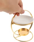 Miniatyrbillede 4 af 8: Aromaterapi lysestageholder med jernstativ og keramisk oliediffuser