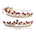 Miniatyrbillede 2 af 3: 1 stk Brudkrone Håndlavet Rose Rhinestone Krone Smykker Hårtilbehør Til Bryllup