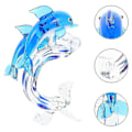 Miniatyrbillede 3 af 3: Elegant Krystal Glas Delfin Pynt Stue Bord Dekoration Samleobjekt Gave-liuyue