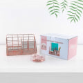Miniatyrbillede 2 af 5: Rosaguld Skrivebordsarrangør Skuffe Metal Desktop Organizer