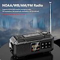 Miniatyrbillede 4 af 5: Udendørs Camping Nødradio Solenergi Håndsving Dynamo Radio Bt5.0/fm/am/noaa 2000mah Telefonoplader Powerk Lommelygte Sos 2000mAh Orange No BT