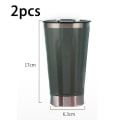 Miniatyrbilde 2 av 5: 2 stk rustfritt stål tumbler med sugerør, sølsikker lokk