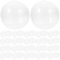 Miniatyrbilde 1 av 4: 100 stk Plast Transparent Kuler Multifunksjonelle Vridde Runde Kuler Klare Fyllbare Grab Kuler Fra Kuolu 3.2X3.2cm