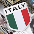 Pikkukuva 1 / 3: Italian lipun kuvioinen kilpi tarra auton ikkunaan ja oveen
