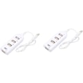 Miniatyrbilde 1 av 8: 2 stk. -i-ett USB-hub 4 porter USB-splitter for bærbar PC 2.0 Datahub Overbelastningsbeskyttelse for Xp/vista/7/8/10