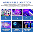 Miniatyrbillede 3 af 5: 48 LED UV Sort Lysbånd Ultraviolet Rørlampe Bar Dekoration Fluorescerende Fest