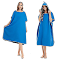 Miniatyrbillede 5 af 5: Mikrofiber Hættehåndklæde Mænd Kvinder Til Svømning Strand Rejse Hurtigtørrende Skiftende Kappe Badehåndklæde Badekåbe Surf Poncho Sauna Playa Yellow