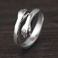 Miniatyrbillede 2 af 5: Par-ring til par, 925 Sterling Sølv Kærlighedsring til Par Kvinder Piger Smykker 2 stk