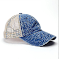 Miniatyrbillede 3 af 4: Retro Denim Baseball Cap Mesh Cap Baglæns Knap Cap