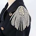 Miniatyrbillede 3 af 5: 2 stk. Rhinestone Tassel Skulder Epaulet Broche Pins (guld)