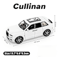 Miniatyrbilde 2 av 5: 1:32 Rolls Royce Cullinan SUV Bilmodell Leke Diecast Alloy Simuleringskjøretøy Lyd Lys Bil Leke For Gutter Barn Samlinger Black