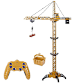Miniatyrbillede 1 af 5: RC Tårnkran 128cm 680° rotation Model 2.4g Fjernbetjening Byggekran Legetøj Med (gul)