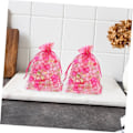 Miniatyrbillede 5 af 8: 50 stk. Organza Poser med Snøre Genanvendelige Gennemsigtige Poser