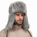 Pikkukuva 1 / 5: Lämmin Trapper-hattu Tekoturkista Talvi Bomber-hatut Lentäjähatut Ushanka-hattu gray