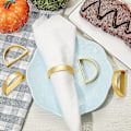 Miniatyrbillede 3 af 5: 10 stk. Guld Servietringe Metal Servietringholdere Moderne Design Ringholder