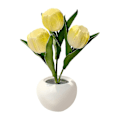 Miniatyrbillede 1 af 3: LED Natlampe Hjemmedekoration Med Keramik Vase Ornament Skrivebord Simulation Tulip Yellow