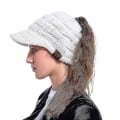Miniatyrbillede 1 af 2: Beanie Tail Vintervarm Strikket Hætte med Hestehale