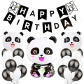 Miniatyrbillede 1 af 4: 24 stk. Børnefødselsdag Panda Party Tilbehør Banner Balloner