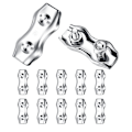 Miniatyrbilde 1 av 5: Wire Rope Clamp, 10 stk M2 Dobbelklemme 304 Rustfritt Stål Wire Rope Clamp