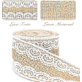 Miniatyrbild 2 av 4: Hessian Burlap Band med Spets, 1m Jute Trim Craft Band, 5cm Rustik Hessian Tema Tejp