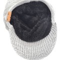Miniatyrbillede 4 af 5: Mænds Beanie med Skygge Vinterhatte Tyk Fleeceforet Strikket Visor Beanie Cap B5042
