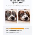 Pikkukuva 3 / 5: Ultra-nopean 8K 60Hz HDMI-kaapeli - 3,3 ft/1 m, Highwings 48 Gbps HDMI-punottu kaapeli - 4K@120Hz 7680p, DTS:X, HDCP 2.2 2.3, HDR 10, eARC - yuhao