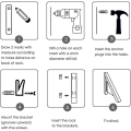 Miniatyrbilde 3 av 3: Klesstativ for veggmontering, sammenleggbart klesstativ, avtakbar klesstativ for vaskerom, soverom, balkong, bobil (svart)