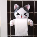 Miniatyrbilde 4 av 5: Katt Toalettpapirholder Toalett Hygiene Harpiksbrett Gratis Stempel Håndvevboks Husholdningshåndkle Rull S