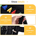 Miniatyrbillede 3 af 5: Håndtaske Canvas Tassel Tote Bag Shopping Bag Tote Skuldertaske Tote Damer Piger, Sort