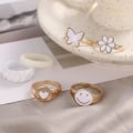 Miniatyrbillede 4 af 5: Guldringe Sæt Trendy Ringe Sæt Æstetisk Knuckle Stacking Ringe Til Kvinder Pige